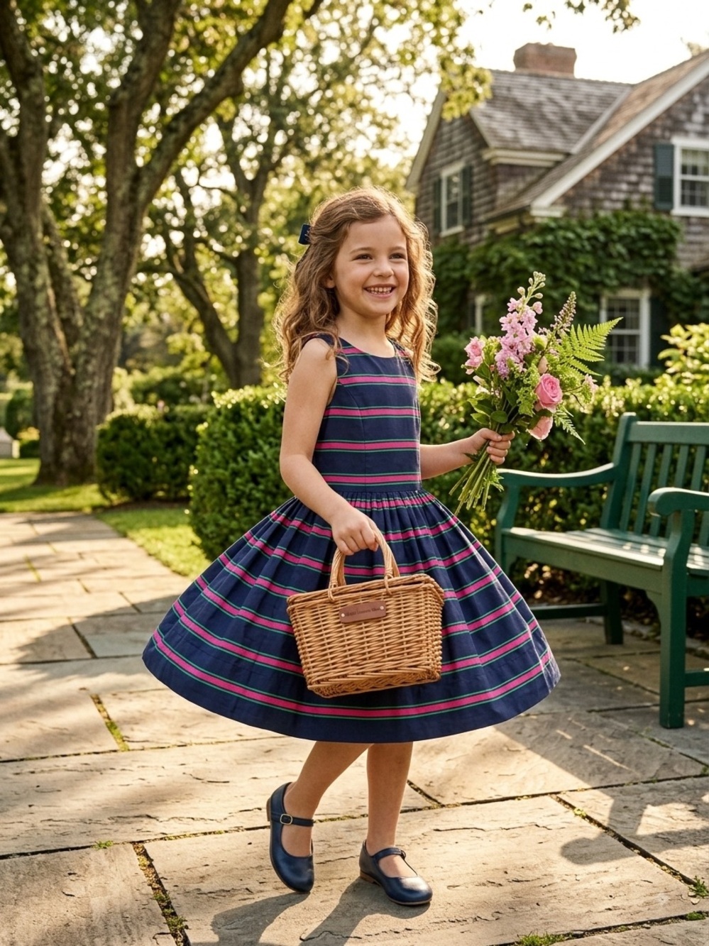 Ralph Lauren Girls Sleeveless 100% Cotton Cricket Dress Multi Striped Size 7